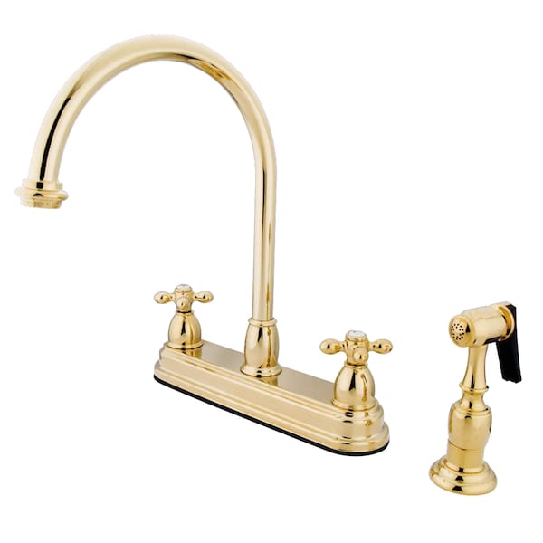Restoration Centerset Kitchen Faucet, Polished Brass